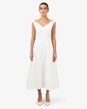 Forcast Yana V Neck Panel Dress* Midi Dresses|Midi Dresses