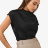 Forcast Zafina Pleated Draped Top* T-Shirts & Tops|Work Tops