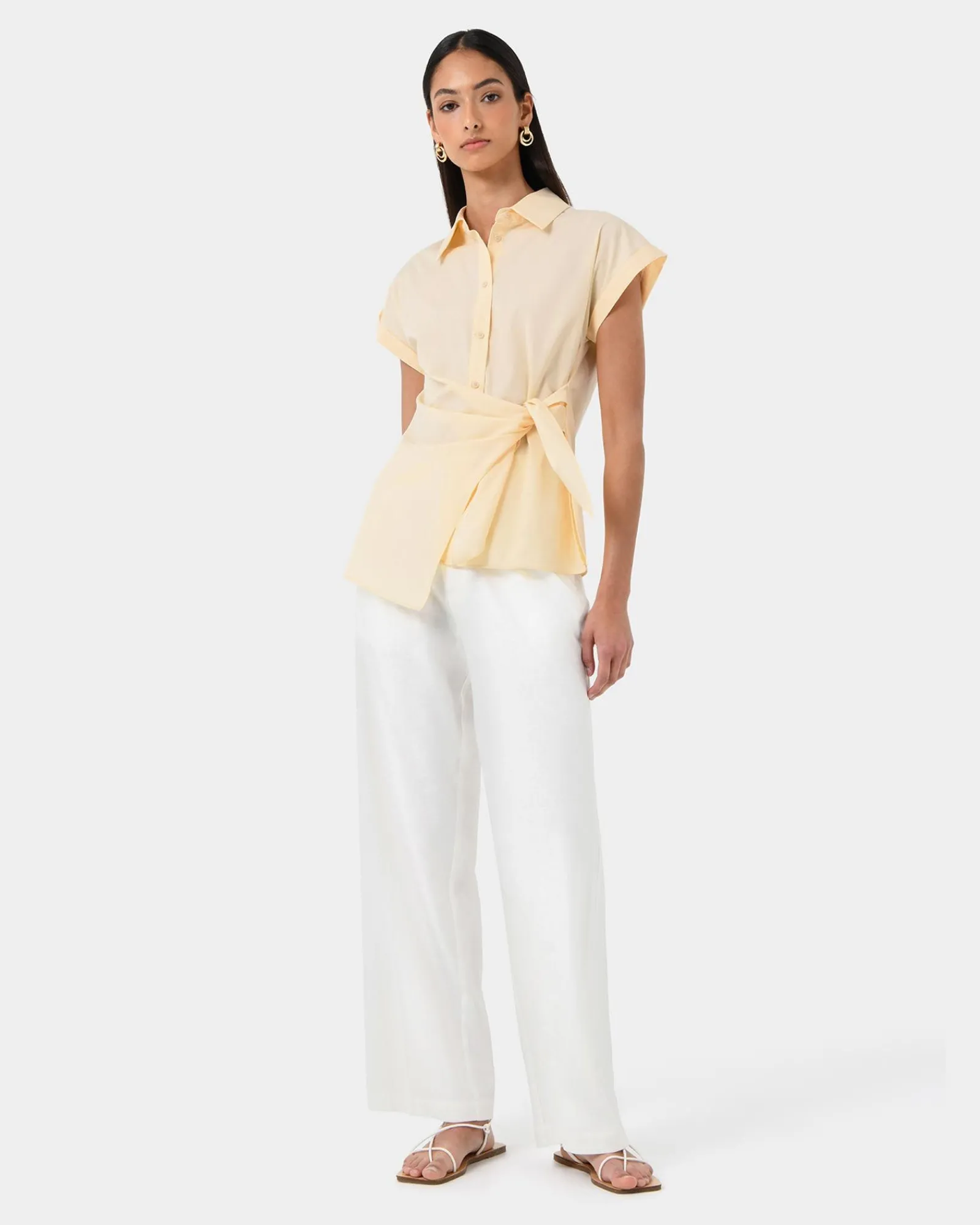 Forcast Zalia Tie Button Shirt* T-Shirts & Tops|Shirts & Blouses