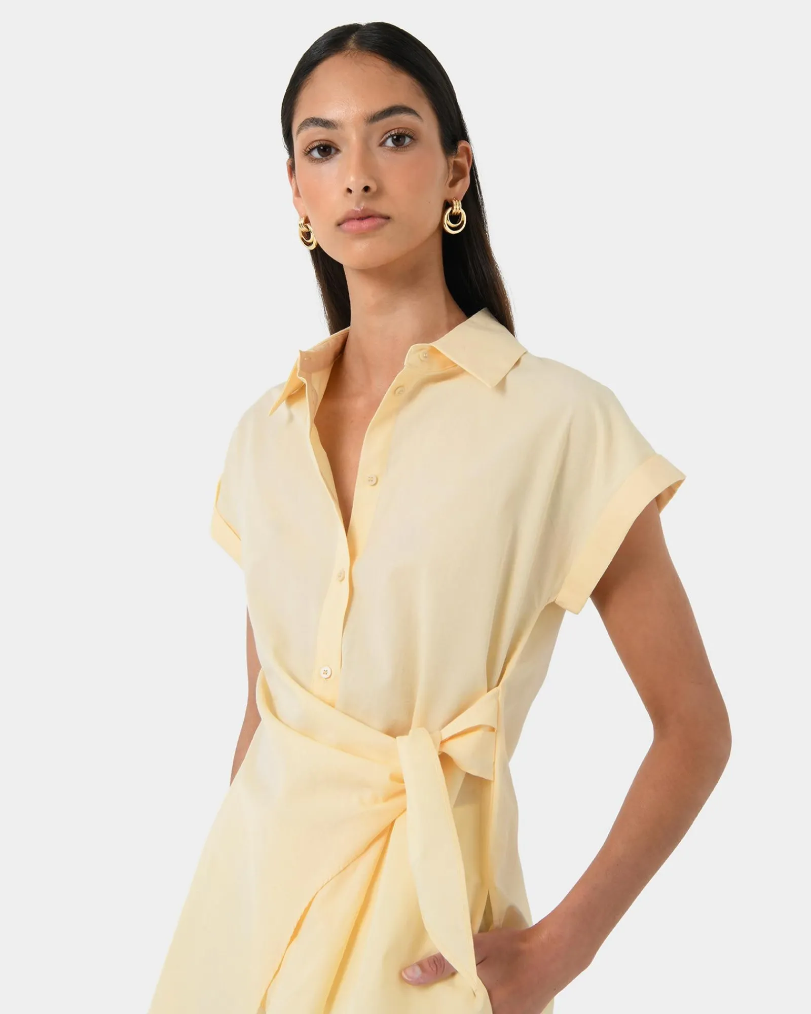 Forcast Zalia Tie Button Shirt* T-Shirts & Tops|Shirts & Blouses